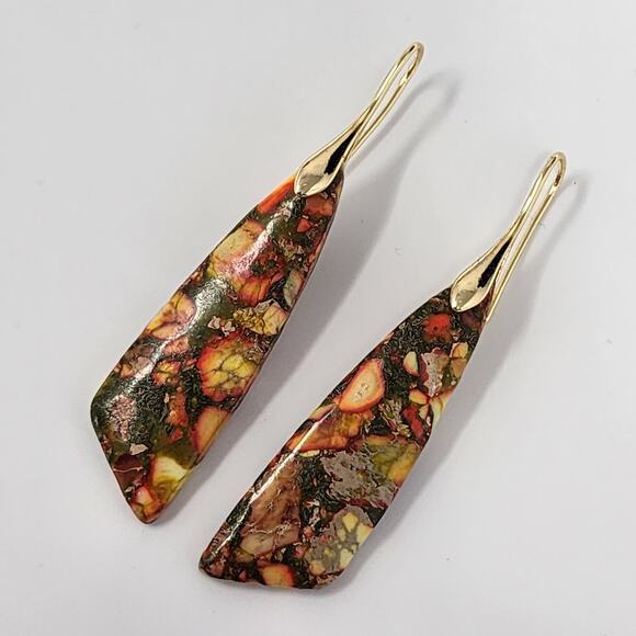 Earth Tones Jasper Boho Earrings - Picture 1 of 4